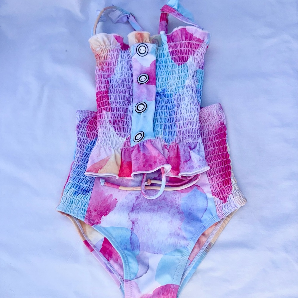 Rad Swim Betsy Smocked Tankini Set Child Size 6